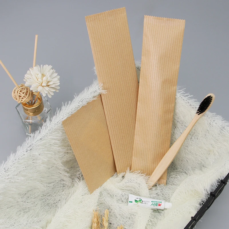 Caja de papel kraft ecológica personalizada para empaque de artículos de spa biodegradables, set de baño, kit de artículos de tocador ecológicos de lujo para hotel