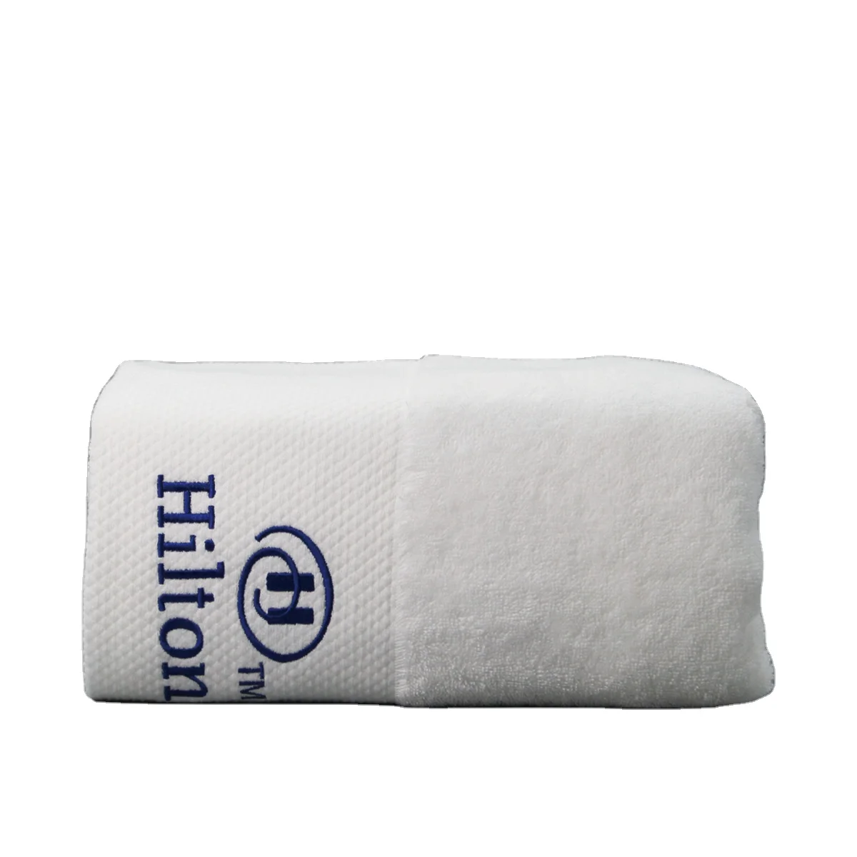 Customized Embroidered Logo White Towels Sets Hotel Quality A Towel Hilton Bath Towels Cotton 70 140