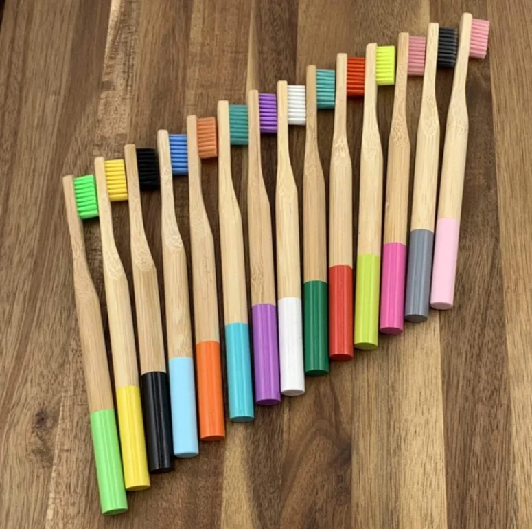 Brosse &agrave; dents jetable en nylon sans BPA 100 % &eacute;cologique pour b&eacute;b&eacute;, &agrave; poils souples au charbon pour enfants, grav&eacute;e d'un motif animal