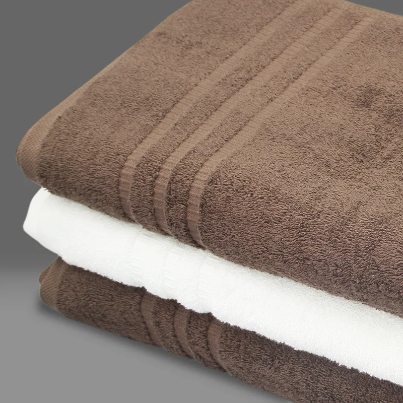 Ready To Ship 100% Cotton 80x180 Cm 16s 500gsm Hotel Towel Set Embroidered Bath Towel Solid Color Knitted Technics