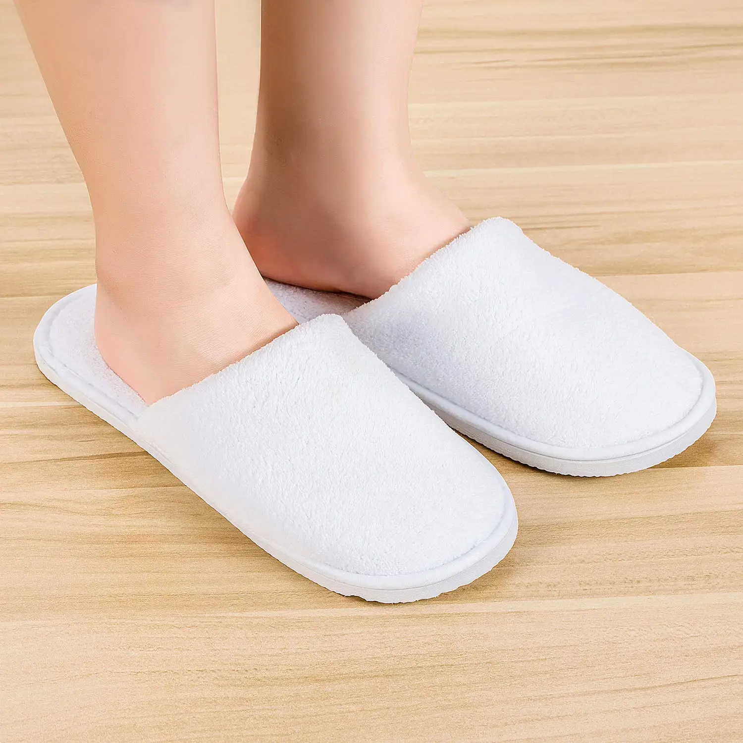Oem Wholesale Eco Friendly Breathable Disposable Spa Wedding Hotel Slippers Shoes For Hotels With Label Logo