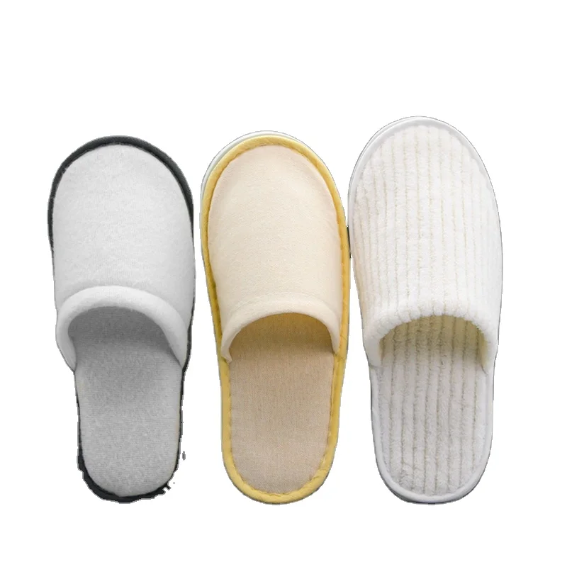 Chaussons d'h&ocirc;tel jetables &eacute;conomiques, non tiss&eacute;s, &agrave; semelle de 4 mm, unisexe, &agrave; bout ferm&eacute;, emball&eacute;s individuellement