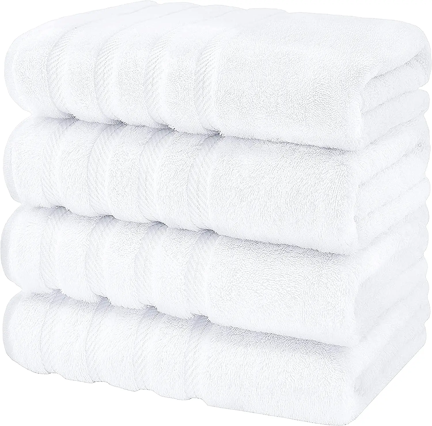 White Classic Luxury Bath Mat Floor Towel Set - Absorbent Cotton Hotel Spa Shower/bathtub Mats
