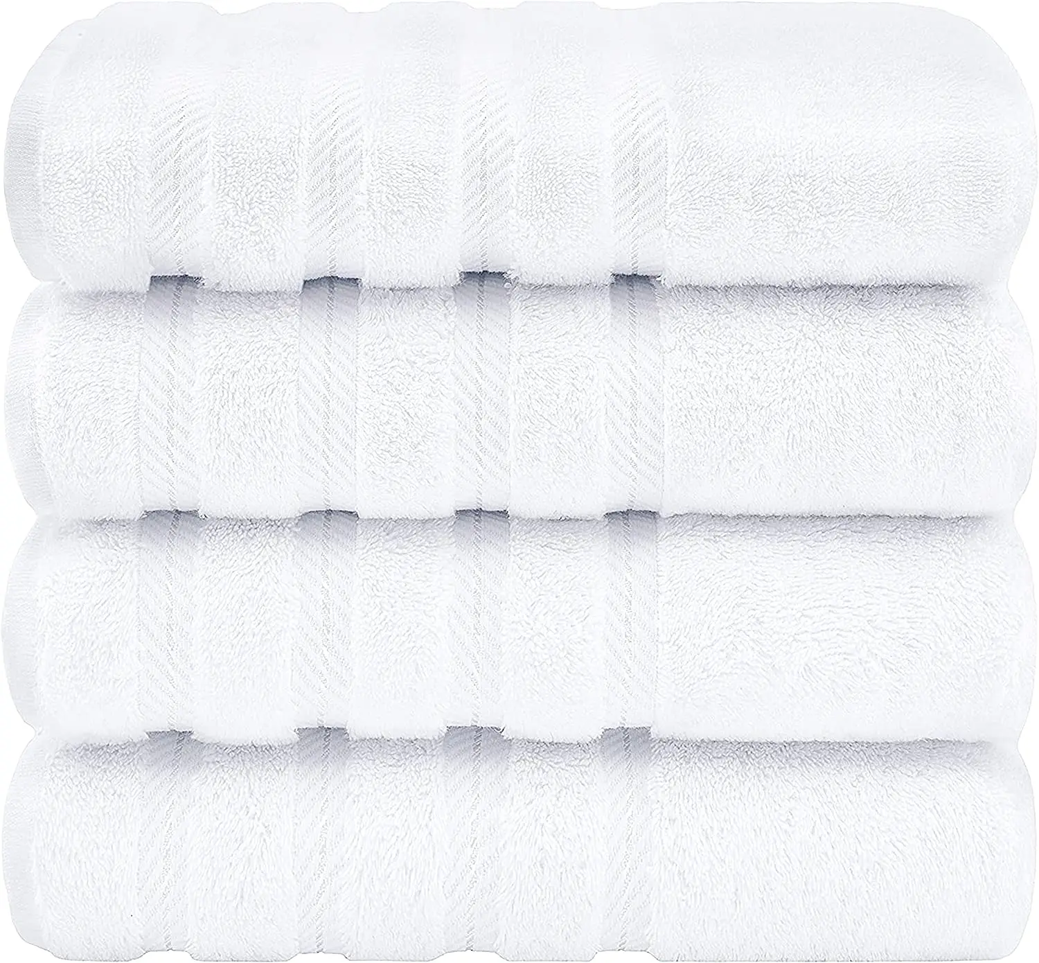 Set de Alfombra de Baño y Toalla de Lujo Clásico Blanco - Alfombras Absorbentes de Algodón para Ducha/Bañera de Hotel y Spa