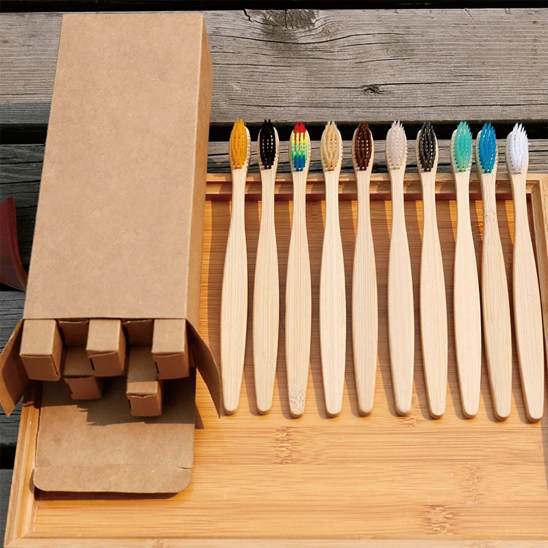 100% Biodegradable Bamboo Soft Bristle Tooth Brushes Wholesale Eco Friendly Wooden Bamboo Toothbrush
