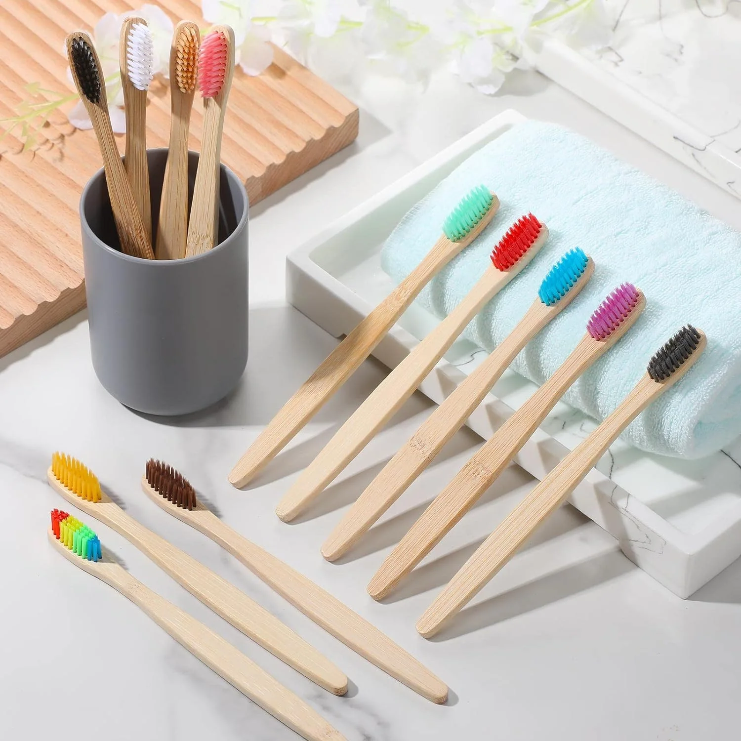 100% Biodegradable Bamboo Soft Bristle Tooth Brushes Wholesale Eco Friendly Wooden Bamboo Toothbrush