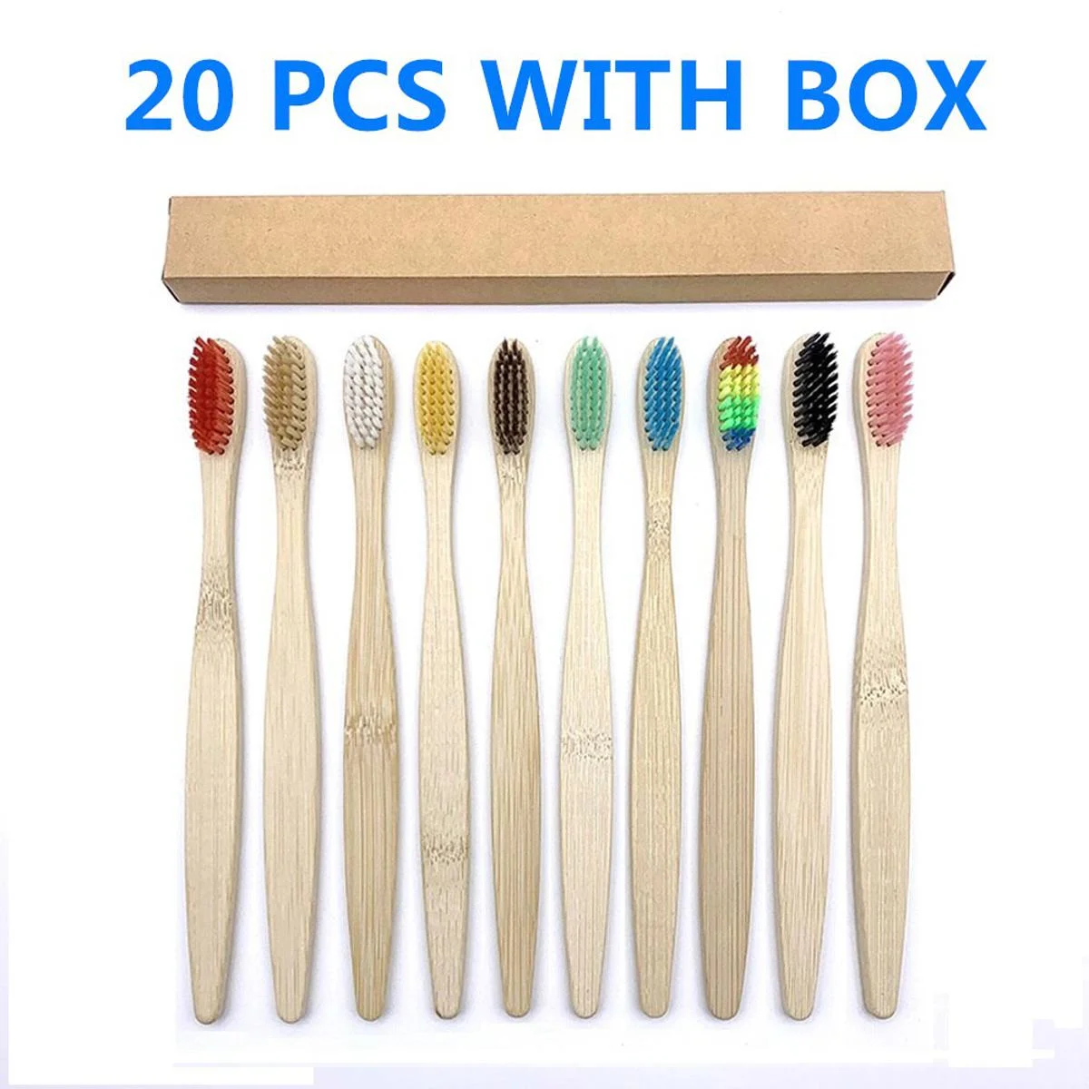 Oem Packaging Box China Wholesaler's 100% Biodegradable Bamboo Toothbrush Soft Bristle Eco-friendly Disposable For Home Use