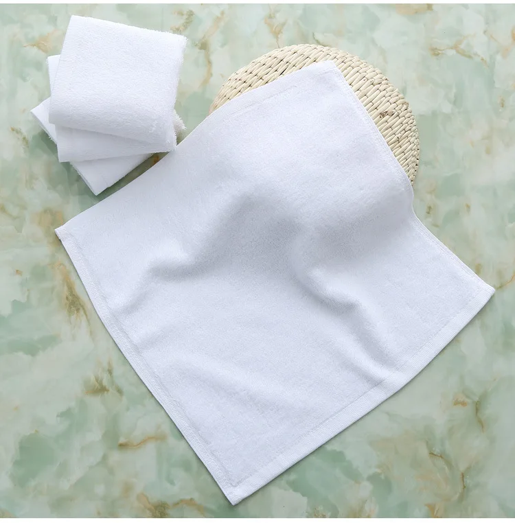 Customized Logo Disposable 100% Cotton Terry Luxury Hotel Towels Sets Spa Bath & Face Towels 33x33cm Egyptian Cotton