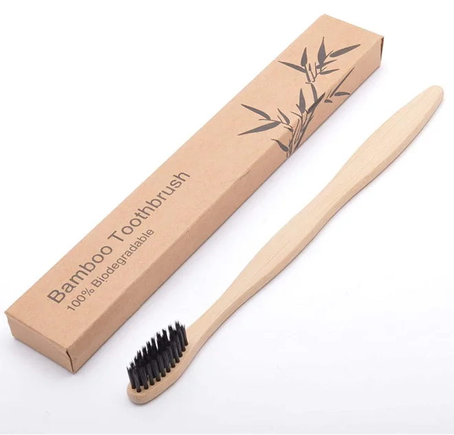 Brosse &agrave; dents en bambou &agrave; poils souples 100 % &eacute;cologique, personnalis&eacute;e, jetable, pour un usage &agrave; domicile ou &agrave; l'h&ocirc;tel