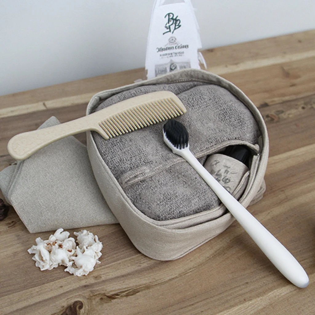 Custom Eco-friendly Sugarcane Paper Toiletries Set With Logo Printing For Hotel Amenities And Travel