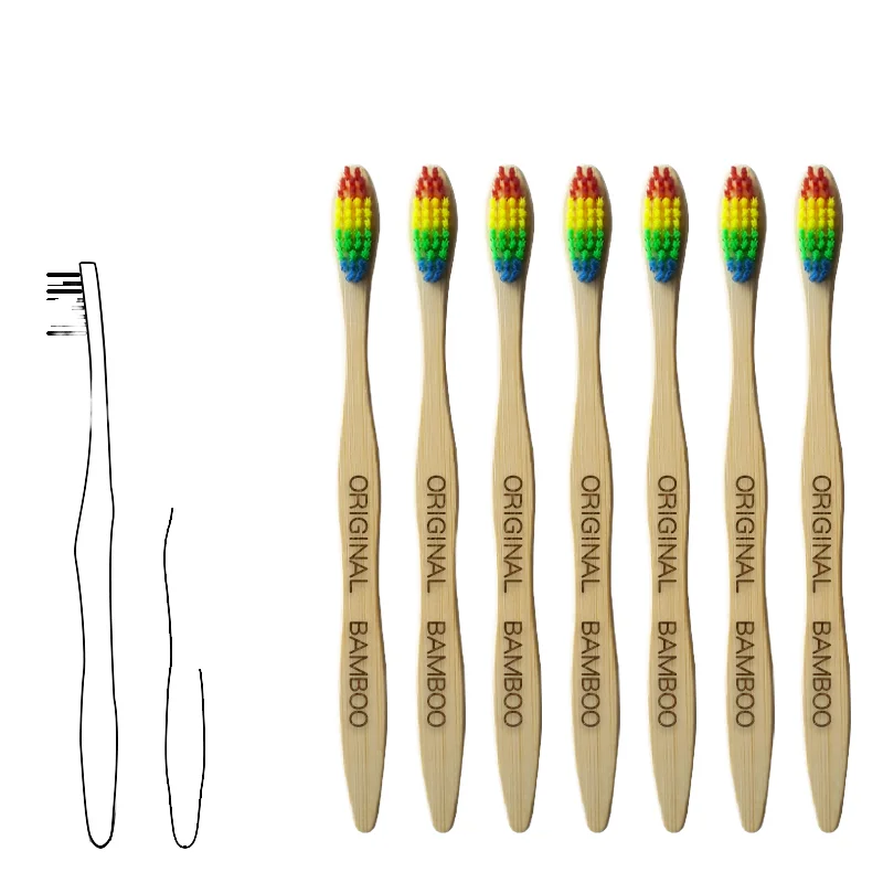 Cepillo de dientes de bamb&uacute; desechable para ni&ntilde;os, libre de BPA, nailon suave, tubo reutilizable para hogar, viajes, hotel, cepillo de dientes de carb&oacute;n amigable