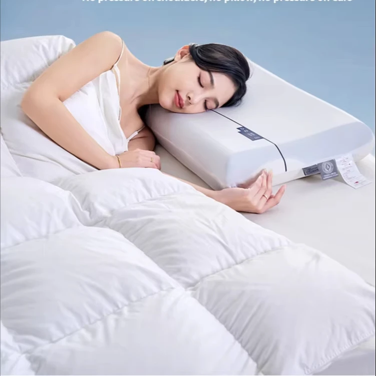 หมอนรองคอรูปทรงคลื่น Ergonomics สมัยใหม่ สำหรับผู้ป่วยกระดูกและข้อ ปลอกหุ้มถอดได้ โฟมเมมโมรี่นุ่ม เกรดโรงแรม 5 ดาว เพื่อการนอนหลับที่สบาย