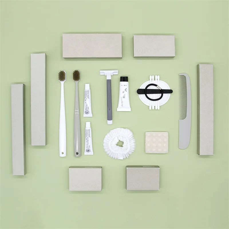 Luxury Bathroom Sets Eco-friendly Recyclable Portable Dry Amenity Kit For Hotel Marble