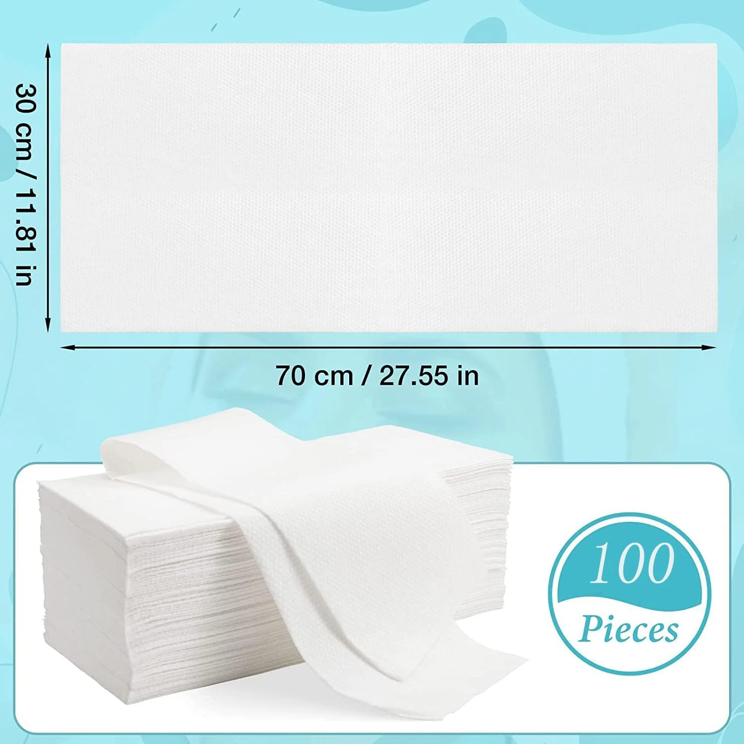 Toallas desechables personalizadas 100% biodegradables sin pelusa, suaves y delicadas de algod&oacute;n para limpieza de piel, para spa y aerol&iacute;neas, toallas no tejidas