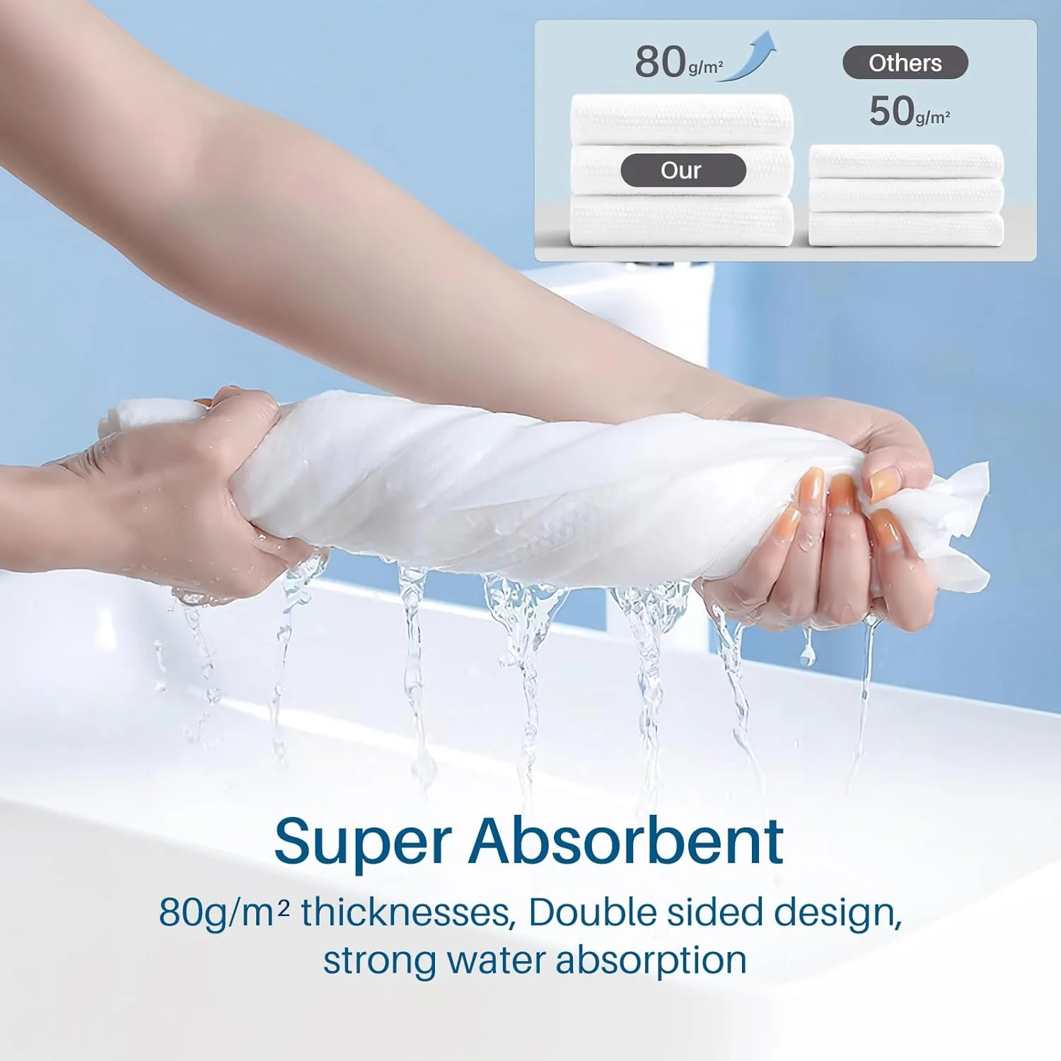 Custom 100% Biodegradable Lint-free Disposable Towels Gentle Soft Cotton Skin Cleaning Spa Airline Non-woven Towels For