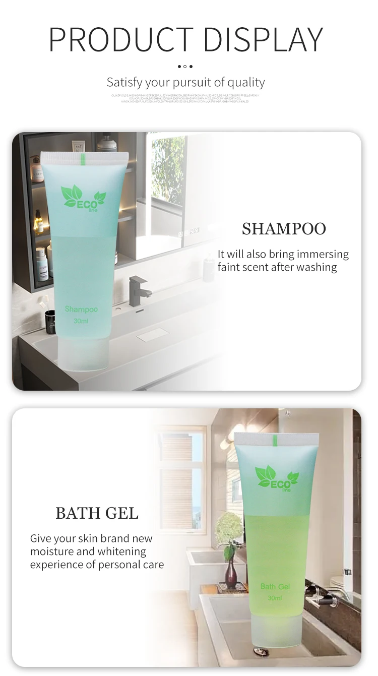 Set de tubos de plástico personalizados para cosméticos, de compresión suave, amenities de hotel, loción corporal, acondicionador, gel de baño económico