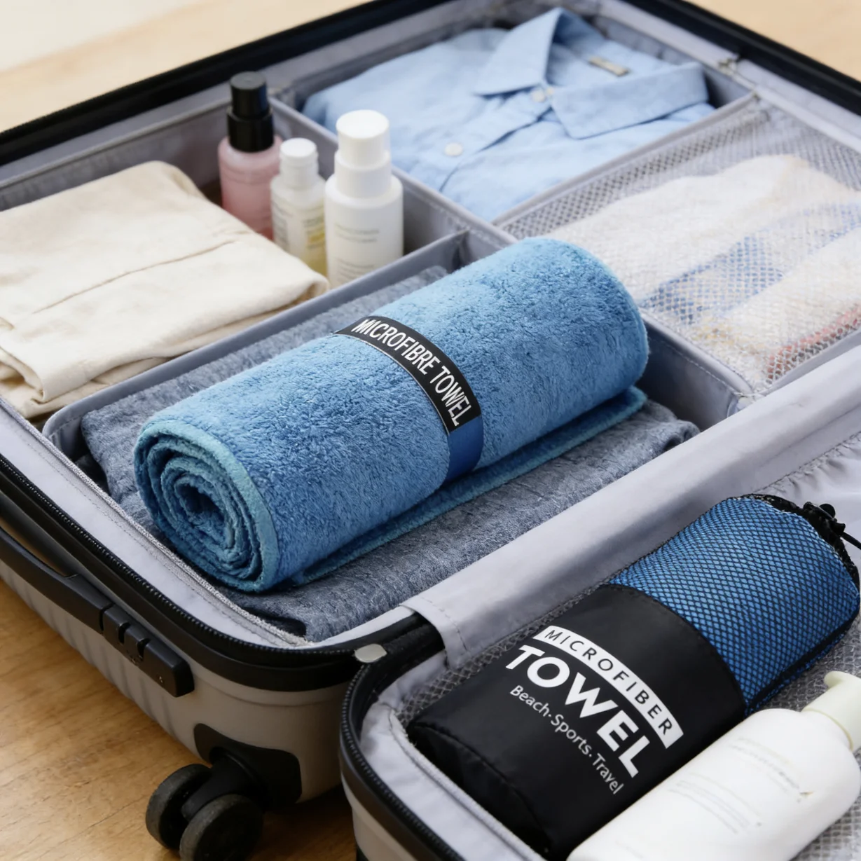 High Performance Breathable Woven Microfiber Sport Towel Quick-dry Sweat Wicking Lightweight Solid Color Gym Outdoor Activities