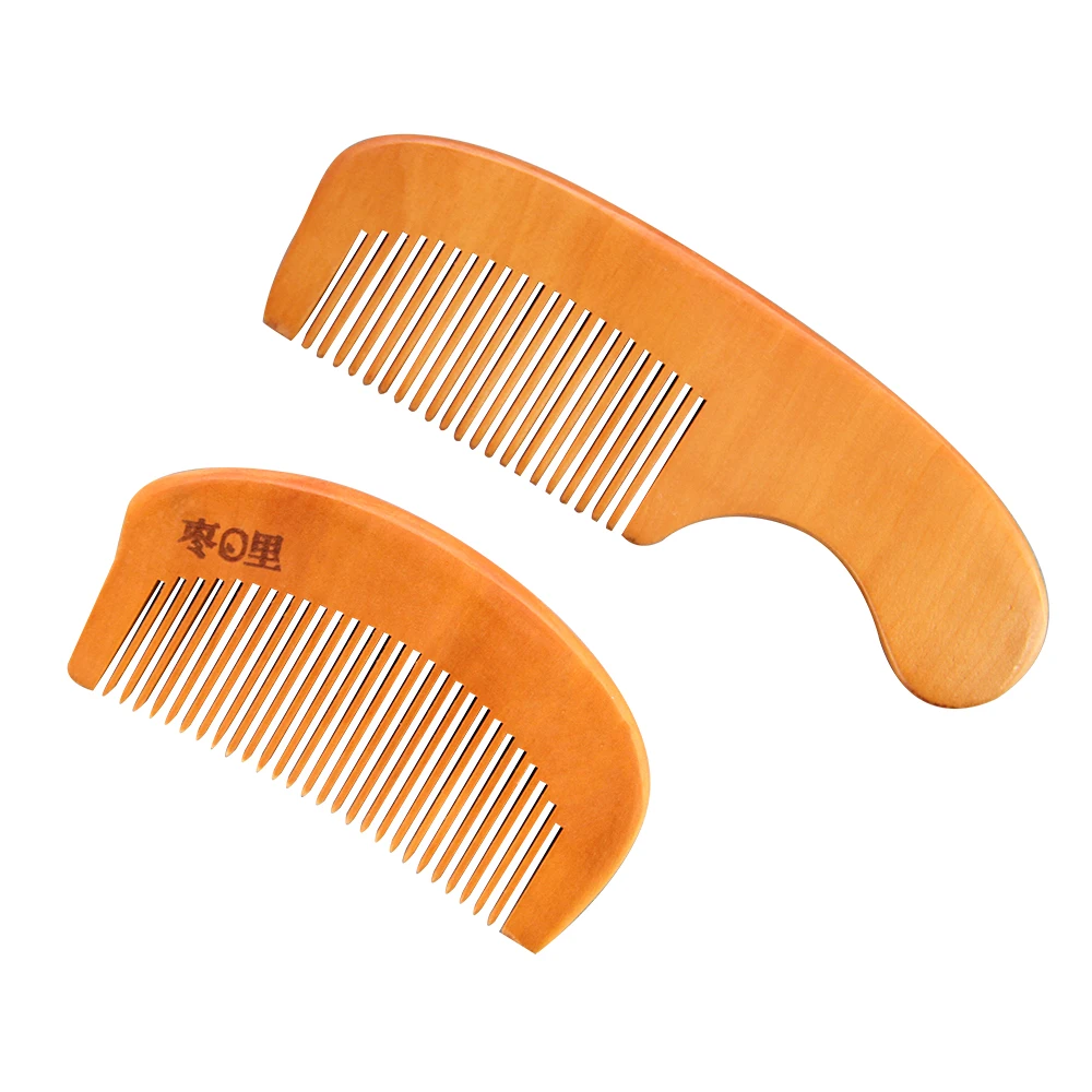 Wholesale Pear Wood Hair Comb Set Natural Anti-static Hair Wooden Comb Durable Detangling Comb Custom Logo For Hotel