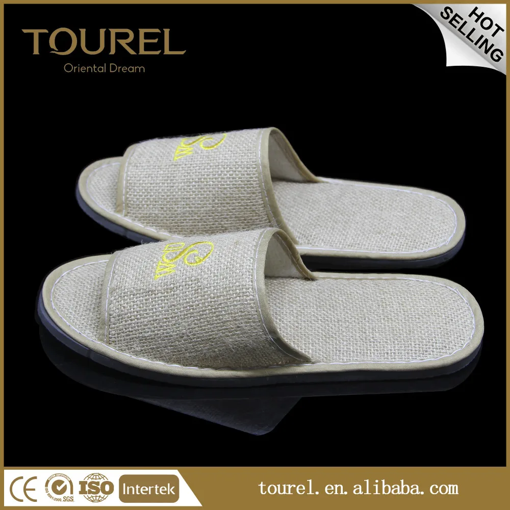 Chaussons de spa d'hôtel en bambou jetables en coton confortables pour femme, élégants