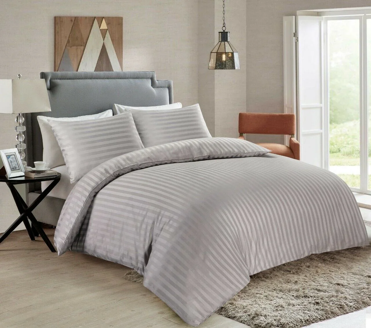 Hot New Striped Bed Sheet Set High Quality Woven Low Price 4-piece Hotel Bedding From China Manufacturer