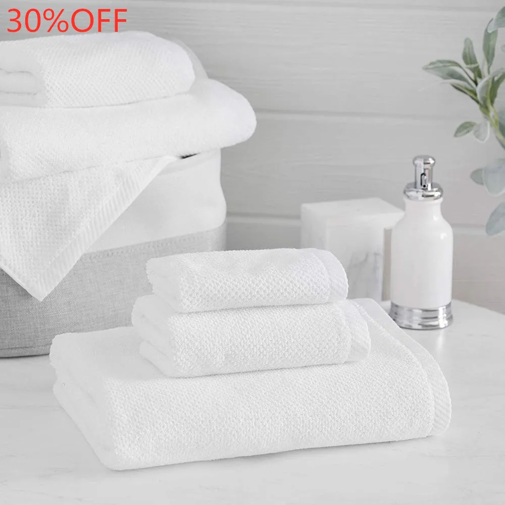 Toalla de ba&ntilde;o desechable comprimida de secado r&aacute;pido para cara y manos, de felpa blanca de lujo al por mayor, 100% algod&oacute;n personalizada para hotel