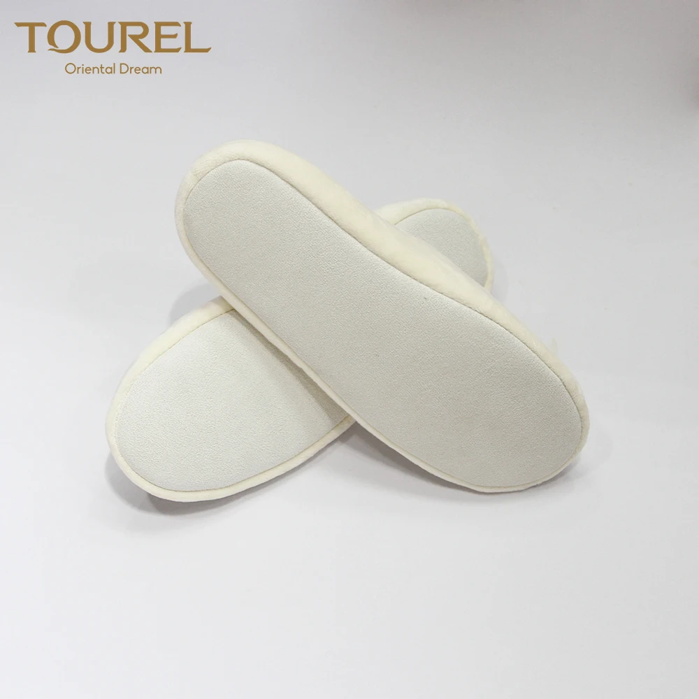 Chausson de bain luxueux pour dame d'hôtel Marriot brodé, semelle en cuir PU, équipement de spa, serviette EVA artificielle, articles de confort