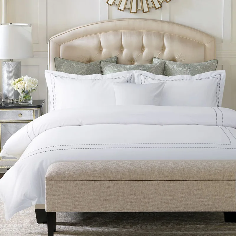 Home Linen New Design With Embroidery Custom Low Price Soft 500tc Wholesale Stylish Hotel Duvet Double Egyptian Cotton Bed Set
