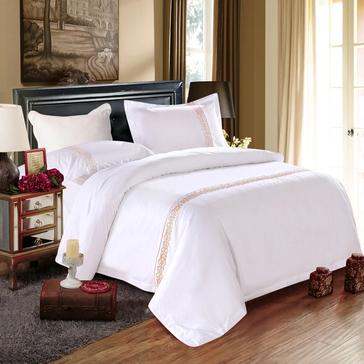 Home Linen New Design With Embroidery Custom Low Price Soft 500tc Wholesale Stylish Hotel Duvet Double Egyptian Cotton Bed Set